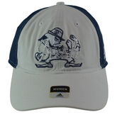 Notre Dame Fighting Irish Women's Bling Relaxed Fit Adjustable White and Blue Hat by Adidas